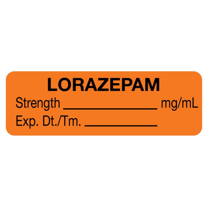 Anesthesia Label, Lorazepam mg/mL, 1-1/2
