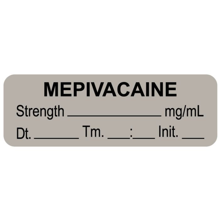 Anesthesia Label, Mepivacaine mg/mL  Date Time Initial, 1-1/2