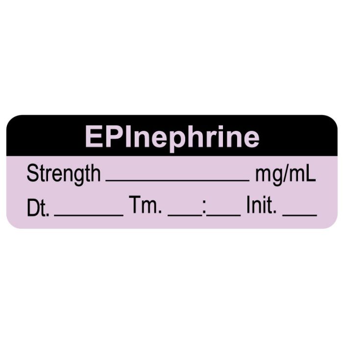 Anesthesia Label, Epinephrine mg/mL Date Time Initial, 1-1/2