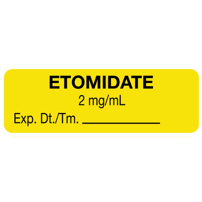 Anesthesia Label, Etomidate 2 Mg/mL, 1-1/2
