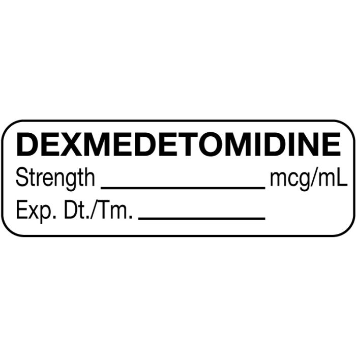 Anesthesia Label, Dexmedetomidine mcg/mL, 1-1/2