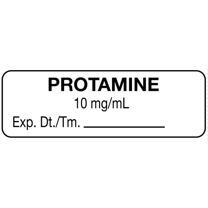 Anesthesia Label, Protamine 10mg/mL, 1-1/2