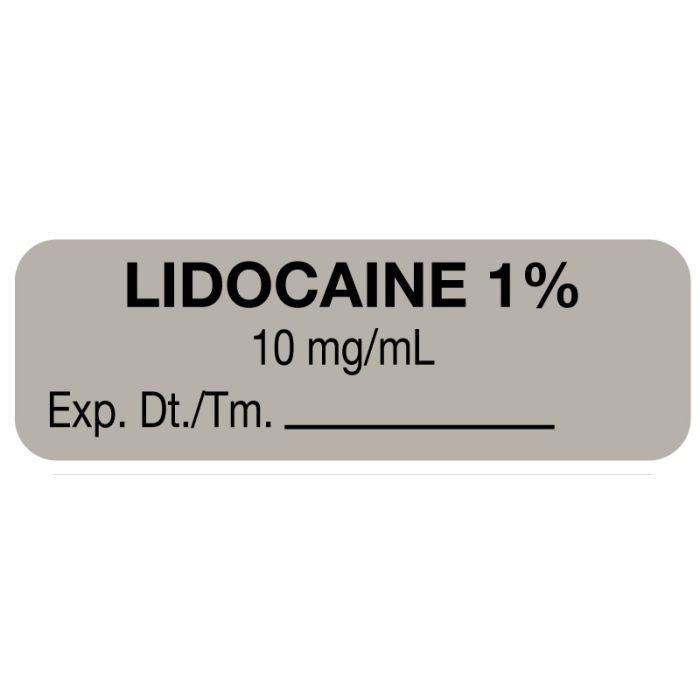 Anesthesia Label, Lidocaine 1%  10 mg/mL, 1-1/2