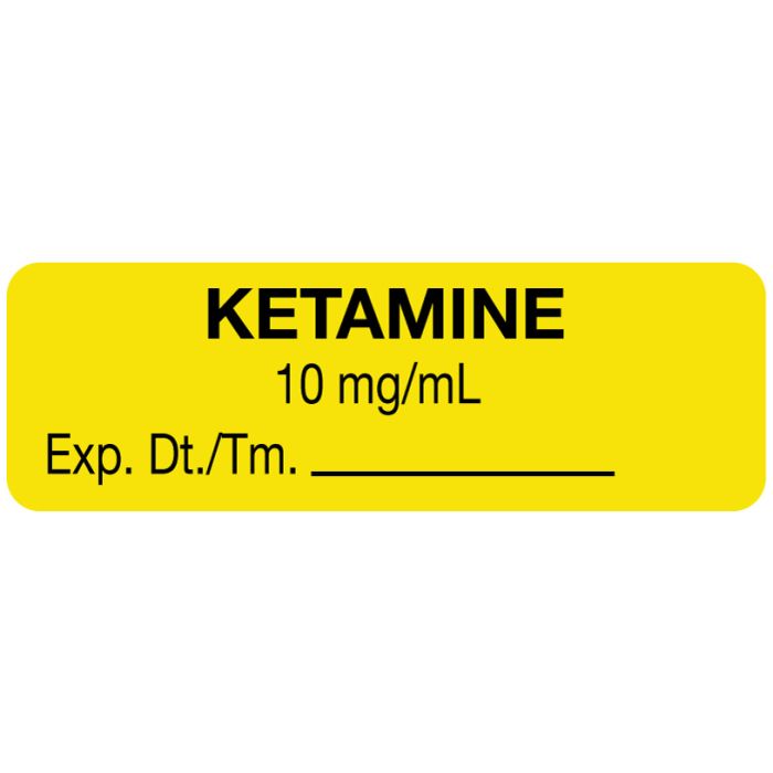 Anesthesia Label, Ketamine 10mg/mL, 1-1/2