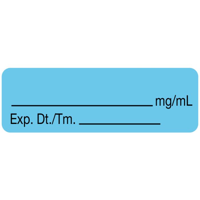 Anesthesia Label, Blank mg/mL, 1-1/2