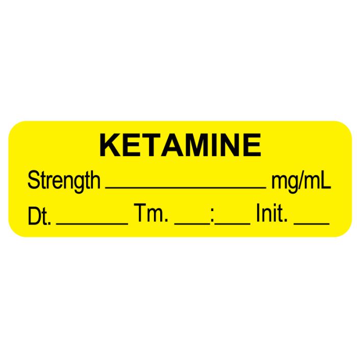 Anesthesia Label, Ketamine, mg/mL  DTI 1-1/2