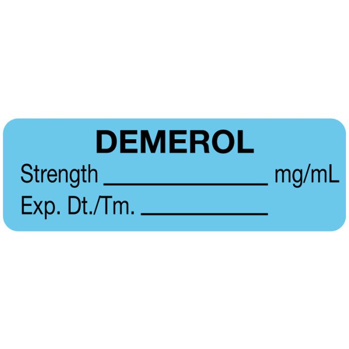 Anesthesia Label, Demerol mg/mL, 1-1/2