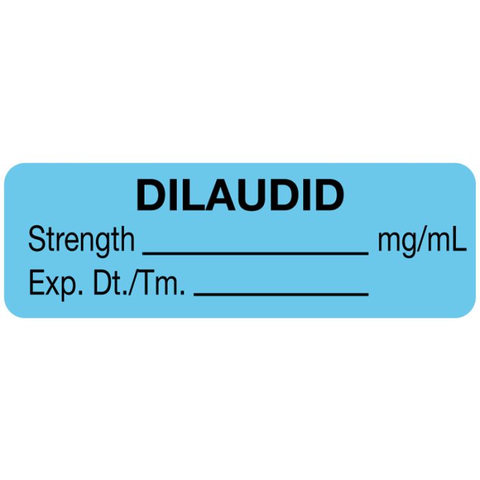 Anesthesia Label, Dilaudid mg/mL, 1-1/2