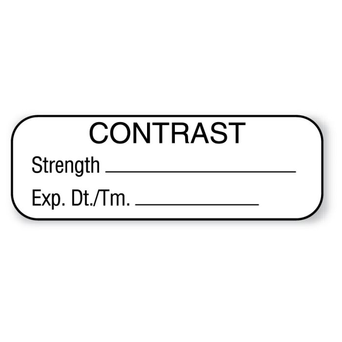 Anesthesia Label, Contrast, 1-1/2