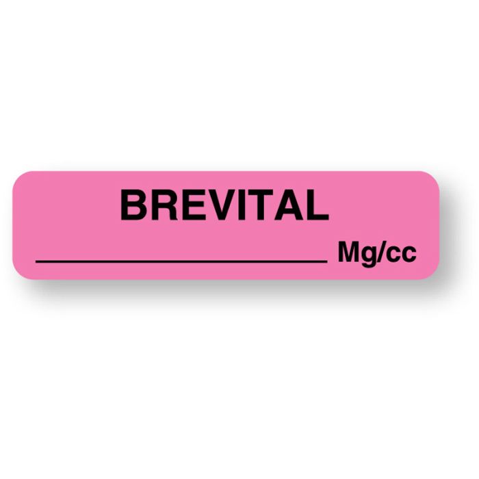 Anesthesia Label, Brivital Mg/cc, 1-1/4