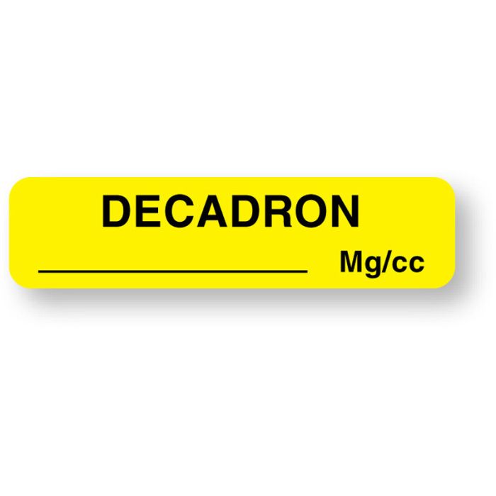 Anesthesia Label, Decadron mg/cc, 1-1/4