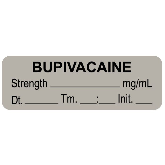 Anesthesia Label, Bupivacaine mg/mL Date Time Initial, 1-1/2