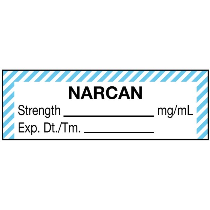 Anesthesia Label, Narcan mg/mL, 1-1/2