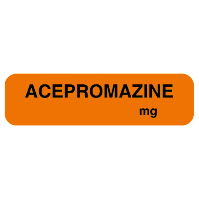 Anesthesia Label, Acepromazine mg, 1-1/4