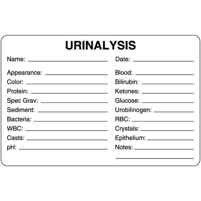 Laboratory Urinalysis Label, 4