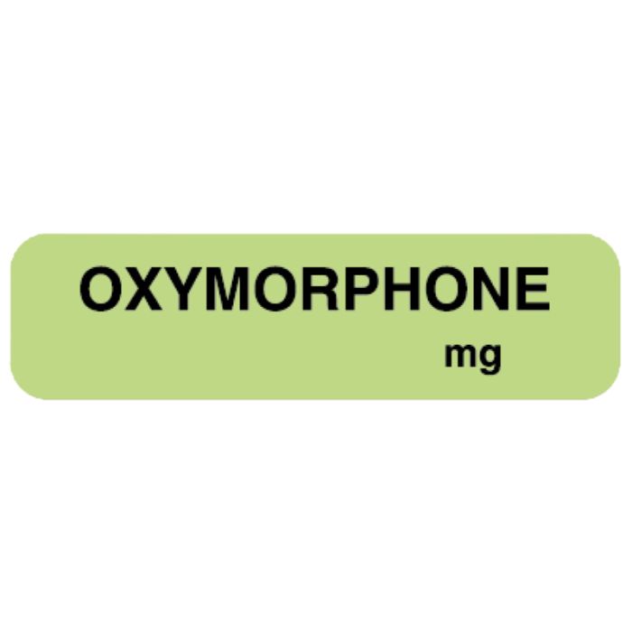 Anesthesia Label, Oxymorphone mg, 1-1/4