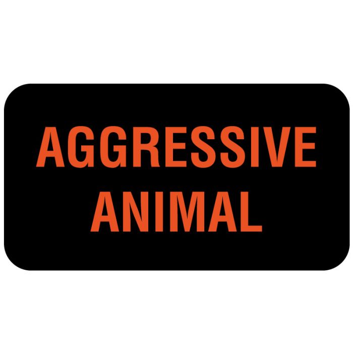 AGGRESSIVE ANIMAL, Communication Label, 1-5/8