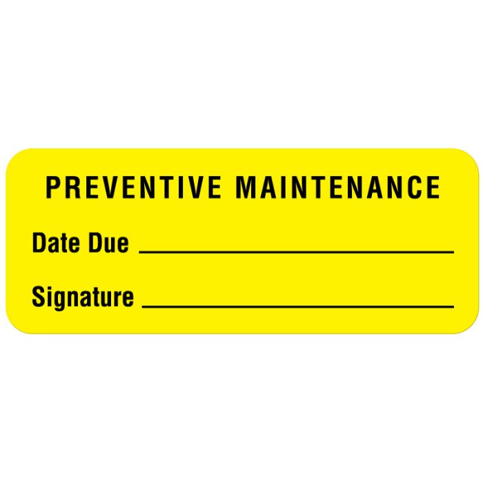 Preventive Maintenance Label, 2-1/4