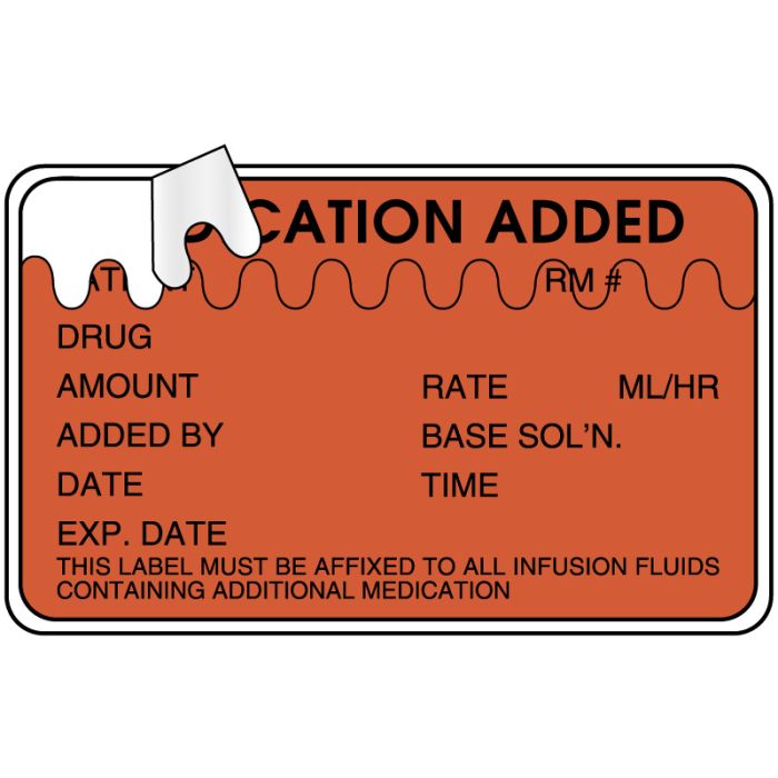 IV Medication Added Label, 2-1/2