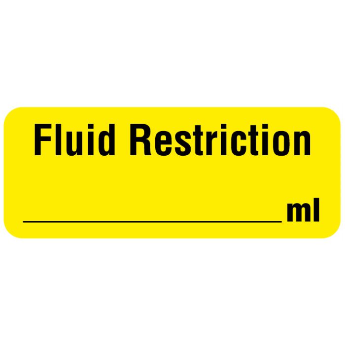 Fluid Restriction Labels, 2-1/4