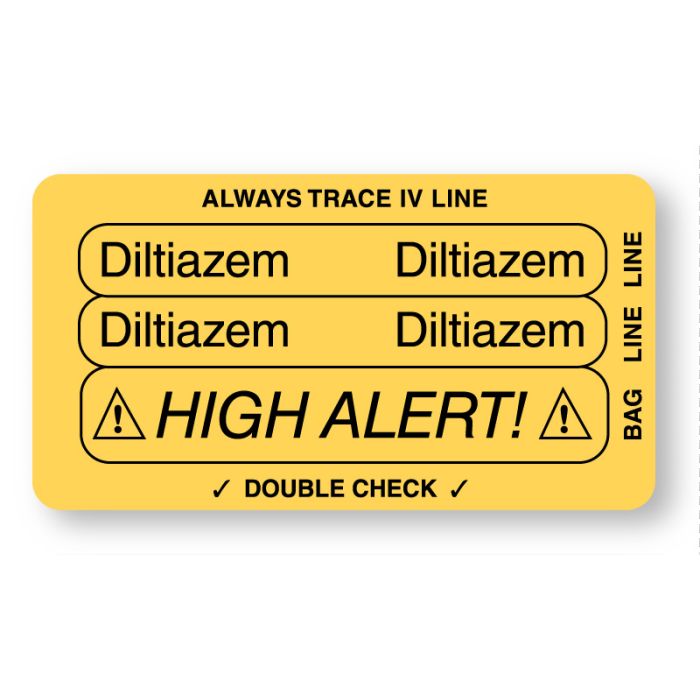 DILTIAZEM, Piggyback Line Identification Label, 3-1/4
