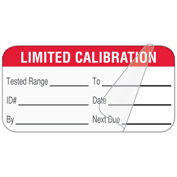 Limited Calibration Label, 1-1/2