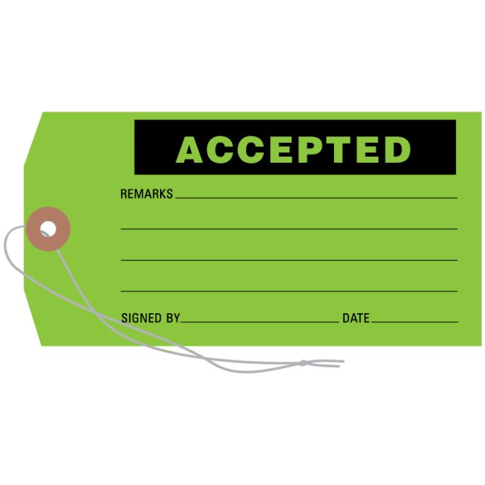 Accepted Tag, 3-1/8