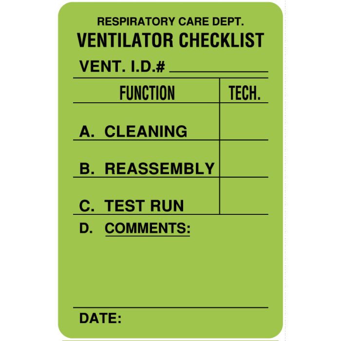 Ventilator Label, 2