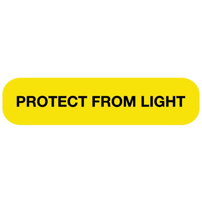 PROTECT FROM LIGHT, Medication Instruction Label, 1-5/8