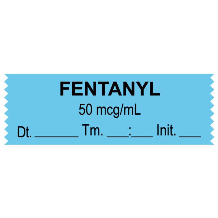 Anesthesia Tape, Fentanyl 50 mcg/mL, Date Time Initial, 1-1/2