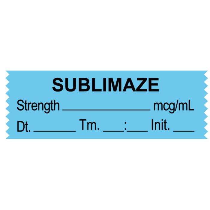 Anesthesia Tape, Sublimaze mcg/mL, Date Time Initial, 1-1/2