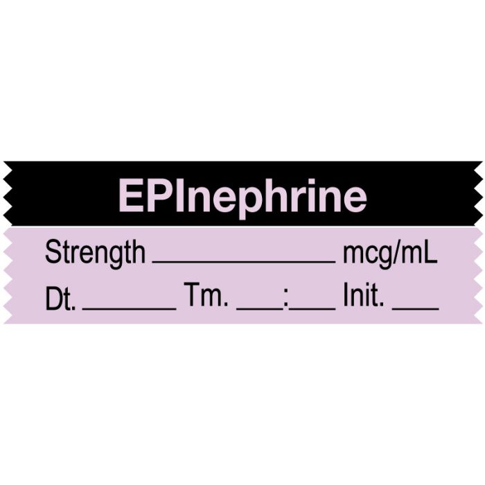 Anesthesia Tape, Epinephrine  mcg/mL, Date Time Initial, 1-1/2