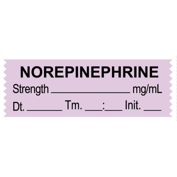 Anesthesia Tape, Norepinephrine  mg/mL, Date Time Initial, 1-1/2