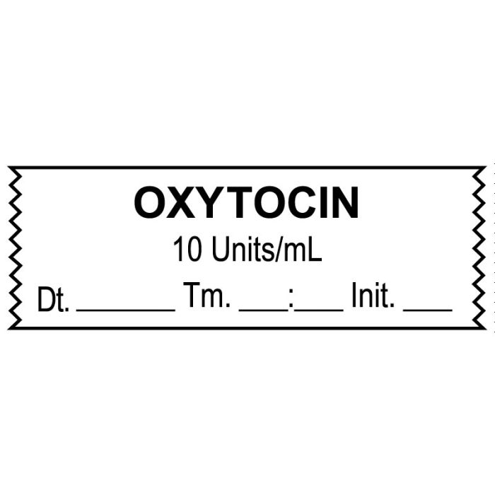 Anesthesia Tape, Oxytocin   10 Units/mL , Date Time Initial, 1-1/2