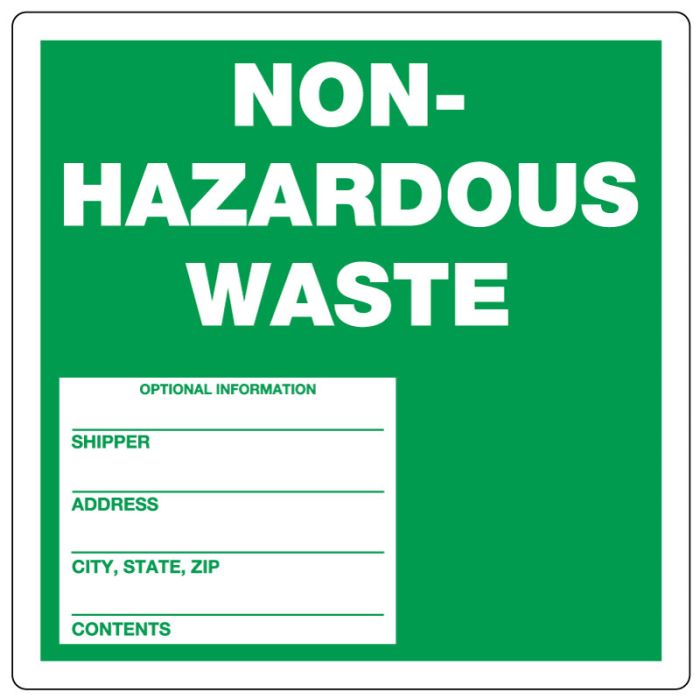 Non-Hazardous Waste Label, 6x6