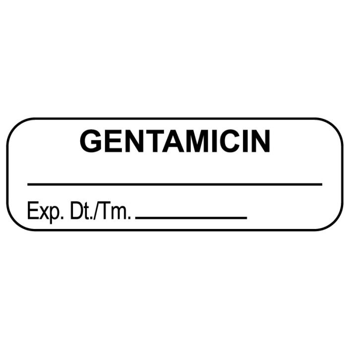 Anesthesia Labels, Gentamicin, 1-1/2